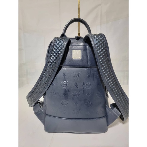 Authentic MCM Backpack Duke Luxus Deep Navy Blue - Picture 3 of 16
